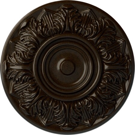 Ekena Millwork Whitman Ceiling Medallion (For Canopies up to 3 3/4"), Hand-Painted Bronze, 13"OD x 1 3/8"P CM13WHBZS